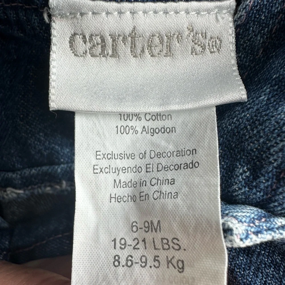 Vintage Carters Kids Bunny Denim Overalls 6-9m